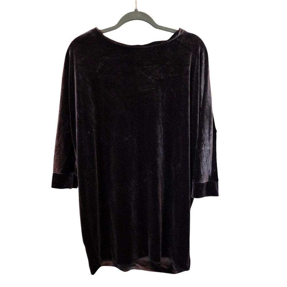 Velvet‎ Tunic Top Holiday Long Sleeve Brown Pullover Size Large